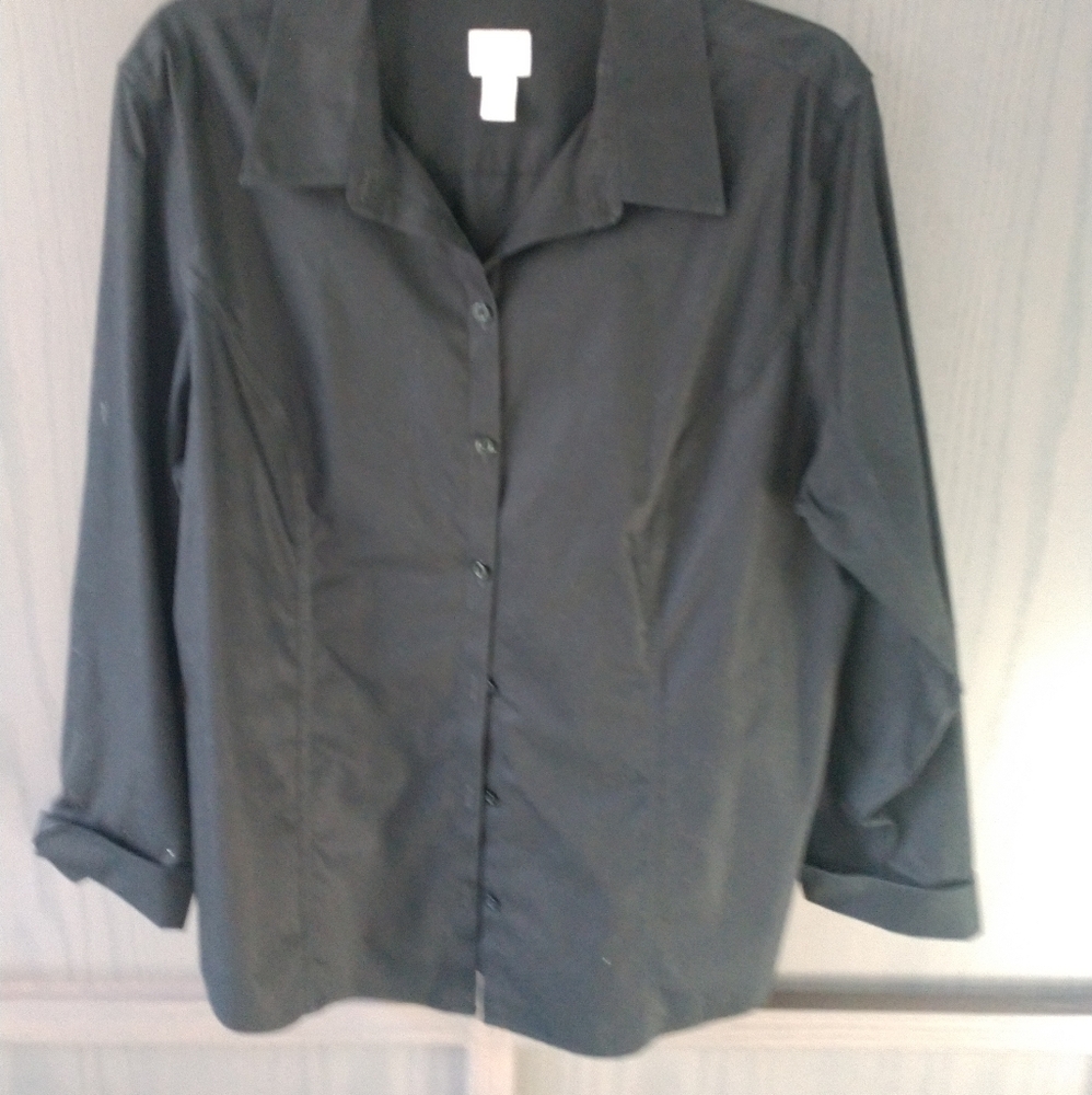 Chicos button down top in black size 3